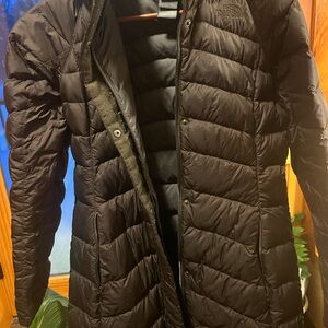 The North Face Womens Small Dark Brown Puffer Jacket with hood